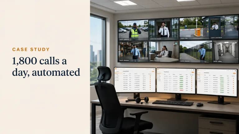A security control room with monitoring screens