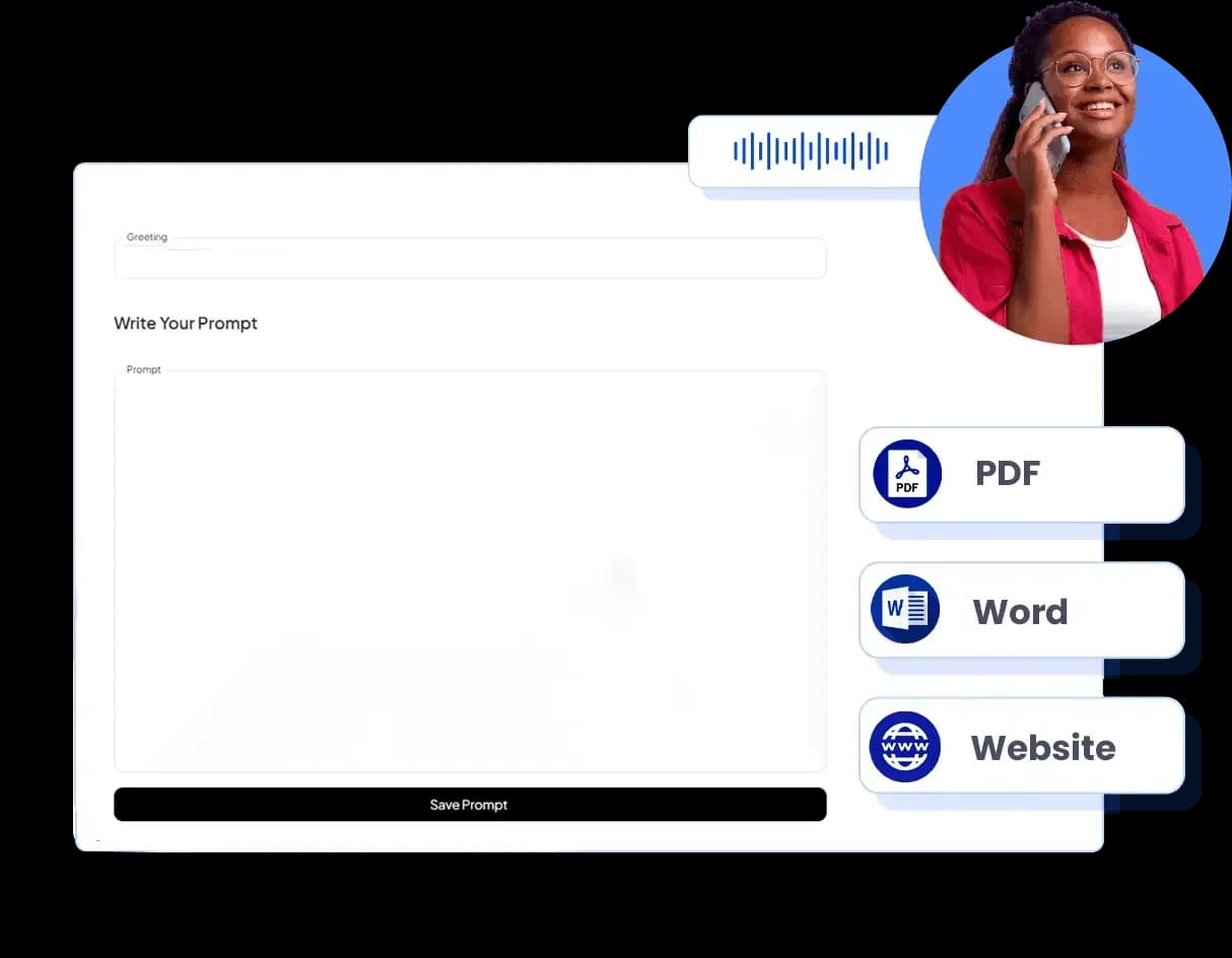 A prompt editor with PDF, Word and website sources